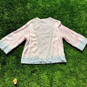 Vintage light ballet pink silk bed jacket